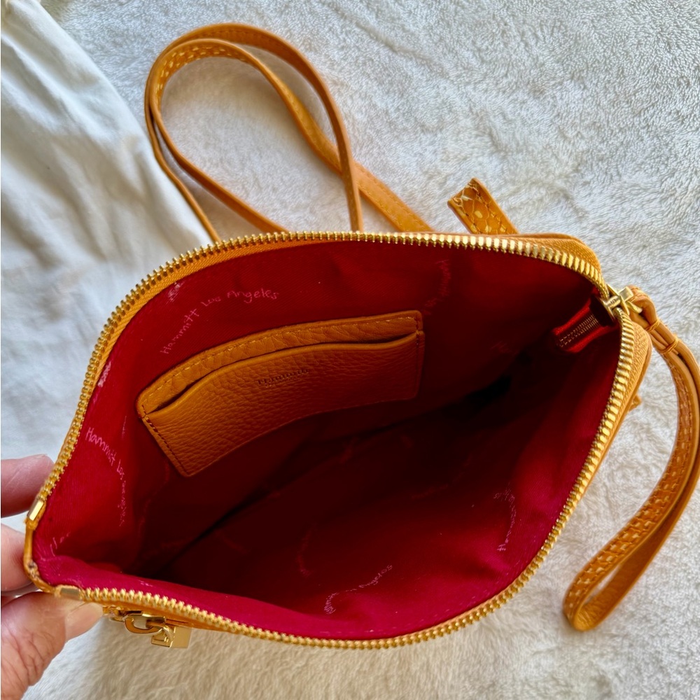 Hammitt Nash Apricot Tan Textured Wrislet/Crossbody with Dust Bag - Picture 5 of 7